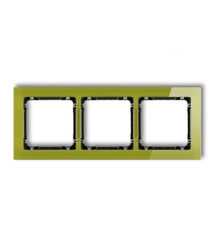DECO Ramka uniwersalna potrójna - efekt szkła (ramka zielona, spód czarny) Karlik 2-12-DRS-3