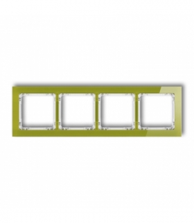DECO Ramka uniwersalna poczwórna - efekt szkła (ramka zielona, spód biały) Karlik 2-0-DRS-4
