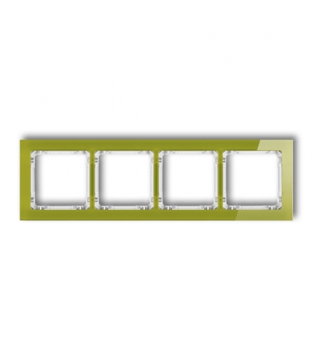 DECO Ramka uniwersalna poczwórna - efekt szkła (ramka zielona, spód biały) Karlik 2-0-DRS-4