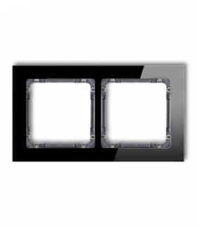 DECO Ramka uniwersalna podwójna - efekt szkła (ramka: czarna, spód: grafitowy) Karlik 12-11-DRS-2