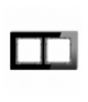 DECO Ramka uniwersalna podwójna - efekt szkła (ramka: czarna, spód: grafitowy) Karlik 12-11-DRS-2