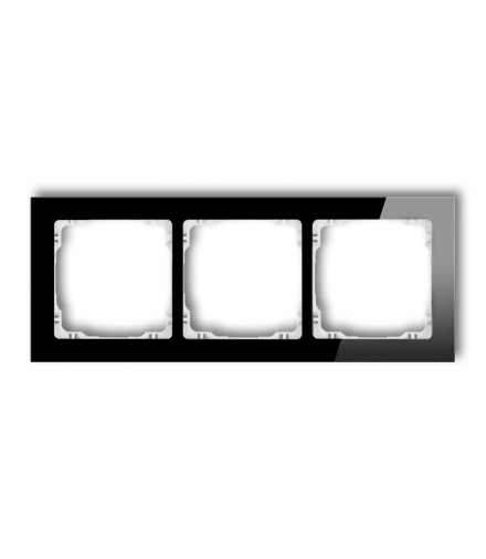 DECO Ramka uniwersalna potrójna - efekt szkła (ramka: czarna, spód: biały) Karlik 12-0-DRS-3