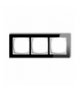 DECO Ramka uniwersalna potrójna - efekt szkła (ramka: czarna, spód: biały) Karlik 12-0-DRS-3
