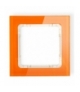 DECO Ramka uniwersalna pojedyncza - efekt szkła (ramka: pomarańczowa, spód: beżowy) Karlik 13-1-DRS-1