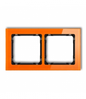 DECO Ramka uniwersalna podwójna - efekt szkła (ramka: pomarańczowa, spód: czarny) Karlik 13-12-DRS-2