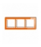 DECO Ramka uniwersalna potrójna - efekt szkła (ramka: pomarańczowa, spód: biały) Karlik 13-0-DRS-3