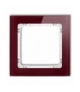 DECO Ramka uniwersalna pojedyncza - efekt szkła (ramka: bordowa, spód: biały) Karlik 14-0-DRS-1