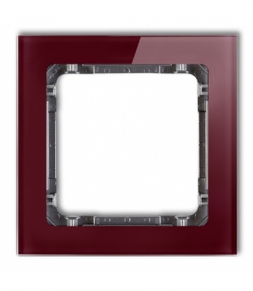 DECO Ramka uniwersalna pojedyncza - efekt szkła (ramka: bordowa, spód: grafitowy) Karlik 14-11-DRS-1