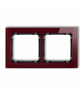 DECO Ramka uniwersalna podwójna - efekt szkła (ramka: bordowa, spód: czarny) Karlik 14-12-DRS-2