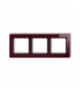 DECO Ramka uniwersalna potrójna - efekt szkła (ramka: bordowa, spód: czarny) Karlik 14-12-DRS-3