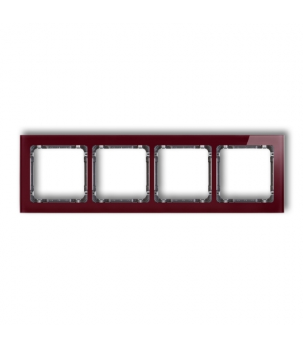 DECO Ramka uniwersalna poczwórna - efekt szkła (ramka: bordowa, spód: grafitowy) Karlik 14-11-DRS-4