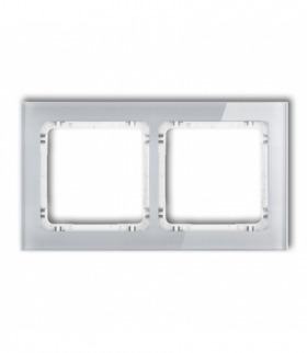 DECO Ramka uniwersalna podwójna - efekt szkła (ramka: szara, spód: biały) Karlik 15-0-DRS-2