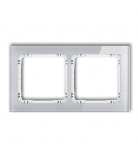 DECO Ramka uniwersalna podwójna - efekt szkła (ramka: szara, spód: biały) Karlik 15-0-DRS-2