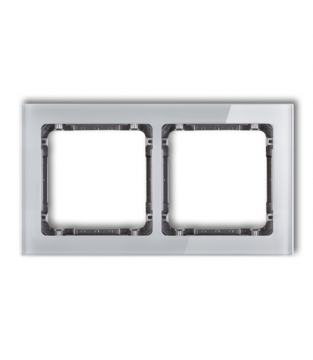 DECO Ramka uniwersalna podwójna - efekt szkła (ramka: szara, spód: grafitowy) Karlik 15-11-DRS-2