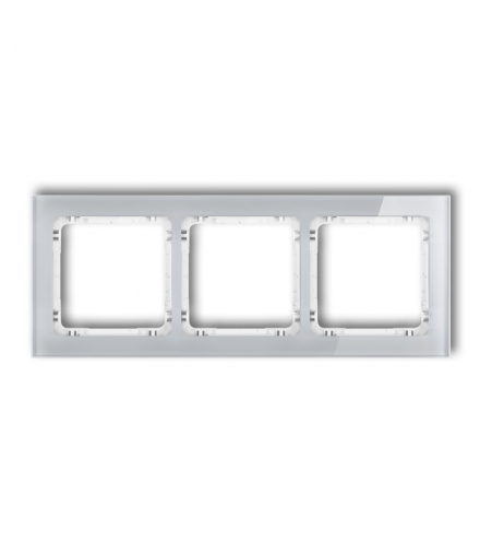 DECO Ramka uniwersalna potrójna - efekt szkła (ramka: szara, spód: biały) Karlik 15-0-DRS-3
