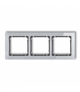 DECO Ramka uniwersalna potrójna - efekt szkła (ramka: szara, spód: grafitowy) Karlik 15-11-DRS-3
