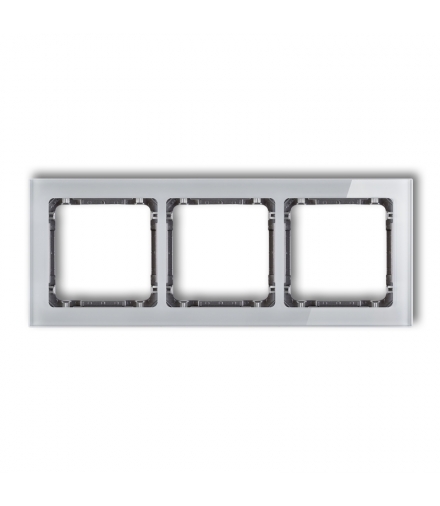 DECO Ramka uniwersalna potrójna - efekt szkła (ramka: szara, spód: grafitowy) Karlik 15-11-DRS-3