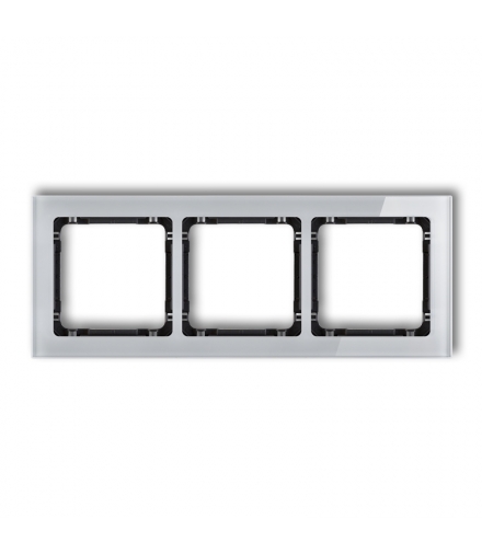 DECO Ramka uniwersalna potrójna - efekt szkła (ramka: szara, spód: czarny) Karlik 15-12-DRS-3