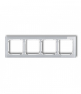 DECO Ramka uniwersalna poczwórna - efekt szkła (ramka: szara, spód: biały) Karlik 15-0-DRS-4