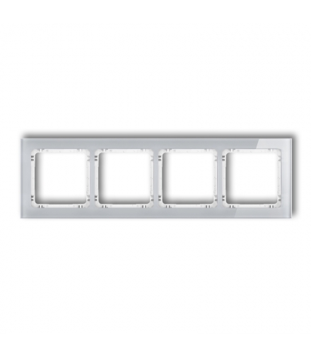 DECO Ramka uniwersalna poczwórna - efekt szkła (ramka: szara, spód: biały) Karlik 15-0-DRS-4