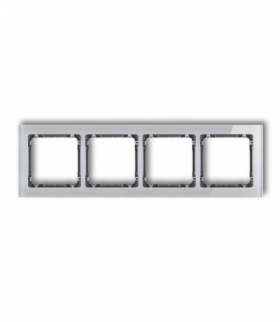 DECO Ramka uniwersalna poczwórna - efekt szkła (ramka: szara, spód: grafitowy) Karlik 15-11-DRS-4