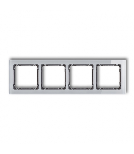 DECO Ramka uniwersalna poczwórna - efekt szkła (ramka: szara, spód: grafitowy) Karlik 15-11-DRS-4