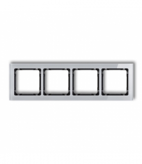 DECO Ramka uniwersalna poczwórna- efekt szkła (ramka: szara, spód: czarny) Karlik 15-12-DRS-4