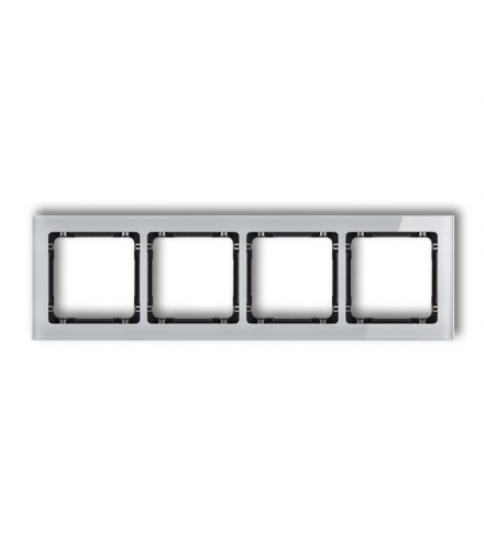 DECO Ramka uniwersalna poczwórna- efekt szkła (ramka: szara, spód: czarny) Karlik 15-12-DRS-4
