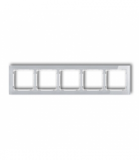 DECO Ramka uniwersalna pięciokrotna - efekt szkła (ramka: szara, spód: biały) Karlik 15-0-DRS-5