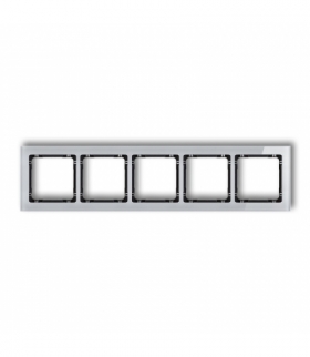 DECO Ramka uniwersalna pięciokrotna - efekt szkła (ramka: szara, spód: czarny) Karlik 15-12-DRS-5