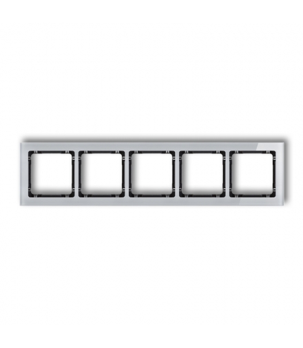 DECO Ramka uniwersalna pięciokrotna - efekt szkła (ramka: szara, spód: czarny) Karlik 15-12-DRS-5