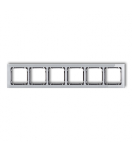 DECO Ramka uniwersalna sześciokrotna - efekt szkła (ramka: szara, spód: grafitowy) Karlik 15-11-DRS-6