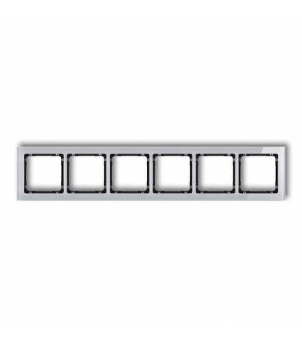 DECO Ramka uniwersalna sześciokrotna - efekt szkła (ramka: szara, spód: czarny) Karlik 15-12-DRS-6