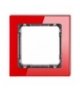 DECO Ramka uniwersalna pojedyncza - efekt szkła (ramka: czerwona, spód: grafitowy) Karlik 17-11-DRS-1
