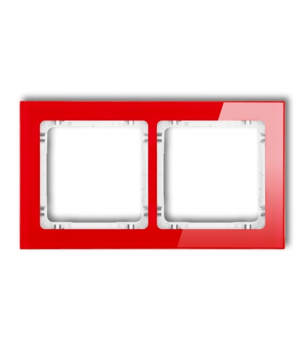 DECO Ramka uniwersalna podwójna - efekt szkła (ramka: czerwona, spód: biały) Karlik 17-0-DRS-2