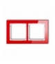 DECO Ramka uniwersalna podwójna - efekt szkła (ramka: czerwona, spód: biały) Karlik 17-0-DRS-2