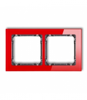 DECO Ramka uniwersalna podwójna - efekt szkła (ramka: czerwona, spód: grafitowy) Karlik 17-11-DRS-2