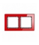 DECO Ramka uniwersalna podwójna - efekt szkła (ramka: czerwona, spód: grafitowy) Karlik 17-11-DRS-2