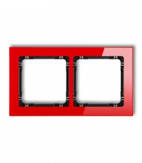 DECO Ramka uniwersalna podwójna - efekt szkła (ramka: czerwona, spód: czarny) Karlik 17-12-DRS-2
