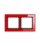 DECO Ramka uniwersalna podwójna - efekt szkła (ramka: czerwona, spód: czarny) Karlik 17-12-DRS-2