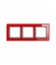 DECO Ramka uniwersalna potrójna - efekt szkła (ramka: czerwona, spód: grafitowy) Karlik 17-11-DRS-3