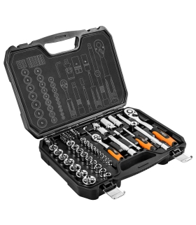 Zestaw kluczy nasadowych 1/2" i 1/4" NEO 73 elementów