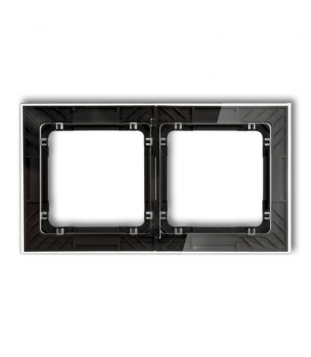 DECO Ramka uniwersalna podwójna transparentna DECO Art - efekt szkła (ramka: transparentna, spód: czarny) Karlik 52-12-DRS-2