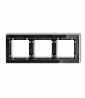 DECO Ramka uniwersalna potrójna transparentna DECO Art - efekt szkła (ramka: transparentna, spód: czarny) Karlik 52-12-DRS-3