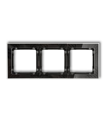 DECO Ramka uniwersalna potrójna transparentna DECO Art - efekt szkła (ramka: transparentna, spód: czarny) Karlik 52-12-DRS-3