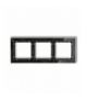 DECO Ramka uniwersalna potrójna transparentna DECO Art - efekt szkła (ramka: transparentna, spód: czarny) Karlik 52-12-DRS-3