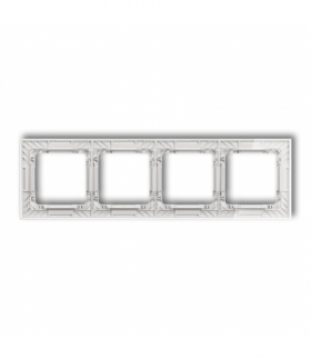 DECO Ramka uniwersalna poczwórna transparentna DECO Art - efekt szkła (ramka: transparentna, spód: biały) Karlik 52-0-DRS-4