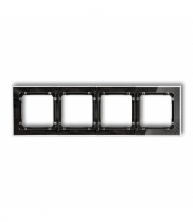 DECO Ramka uniwersalna poczwórna transparentna DECO Art - efekt szkła (ramka: transparentna, spód: czarny) Karlik 52-12-DRS-4