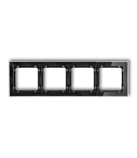 DECO Ramka uniwersalna poczwórna transparentna DECO Art - efekt szkła (ramka: transparentna, spód: czarny) Karlik 52-12-DRS-4