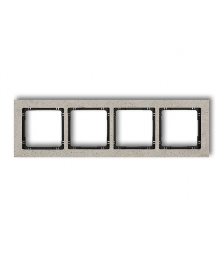 DECO Ramka uniwersalna poczwórna - beton (ramka: jasnoszara, spód: czarny) Karlik 27-12-DRB-4